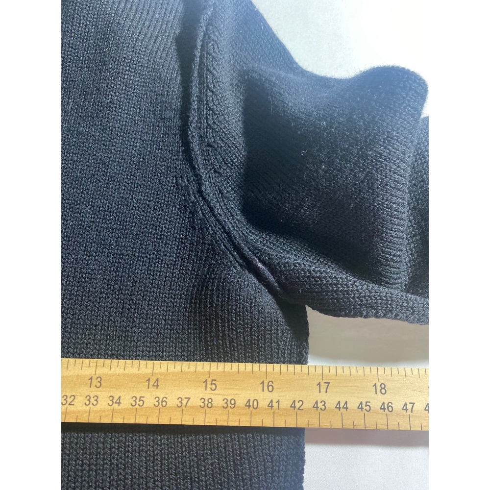 Banana Republic Turtleneck Sweater Women M Black Excellent Merino Wool Ribbed - Picture 7 of 9